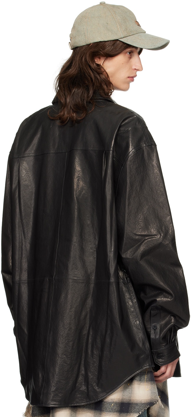 Black Post Punk Leather Jacket - 3