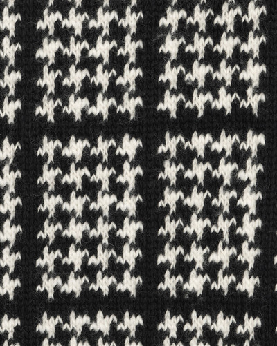 SAINT LAURENT checked pied de poule scarf in wool knit and cashmere outlook