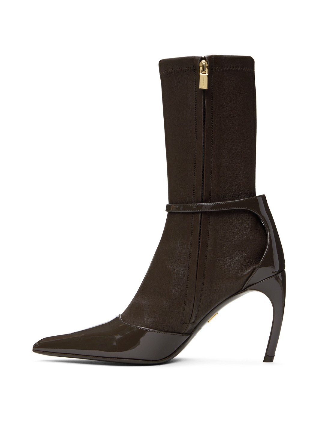 Brown Pointed Ankle Boots - 3