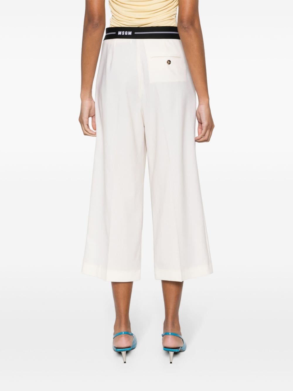 logo-waistband cropped trousers - 4