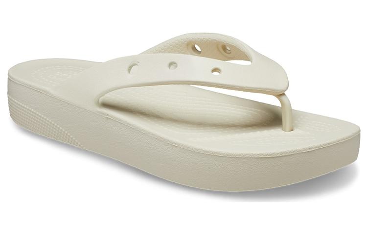(WMNS) Crocs Classic Platform Flip (Beige) 207714-2Y2 - 4