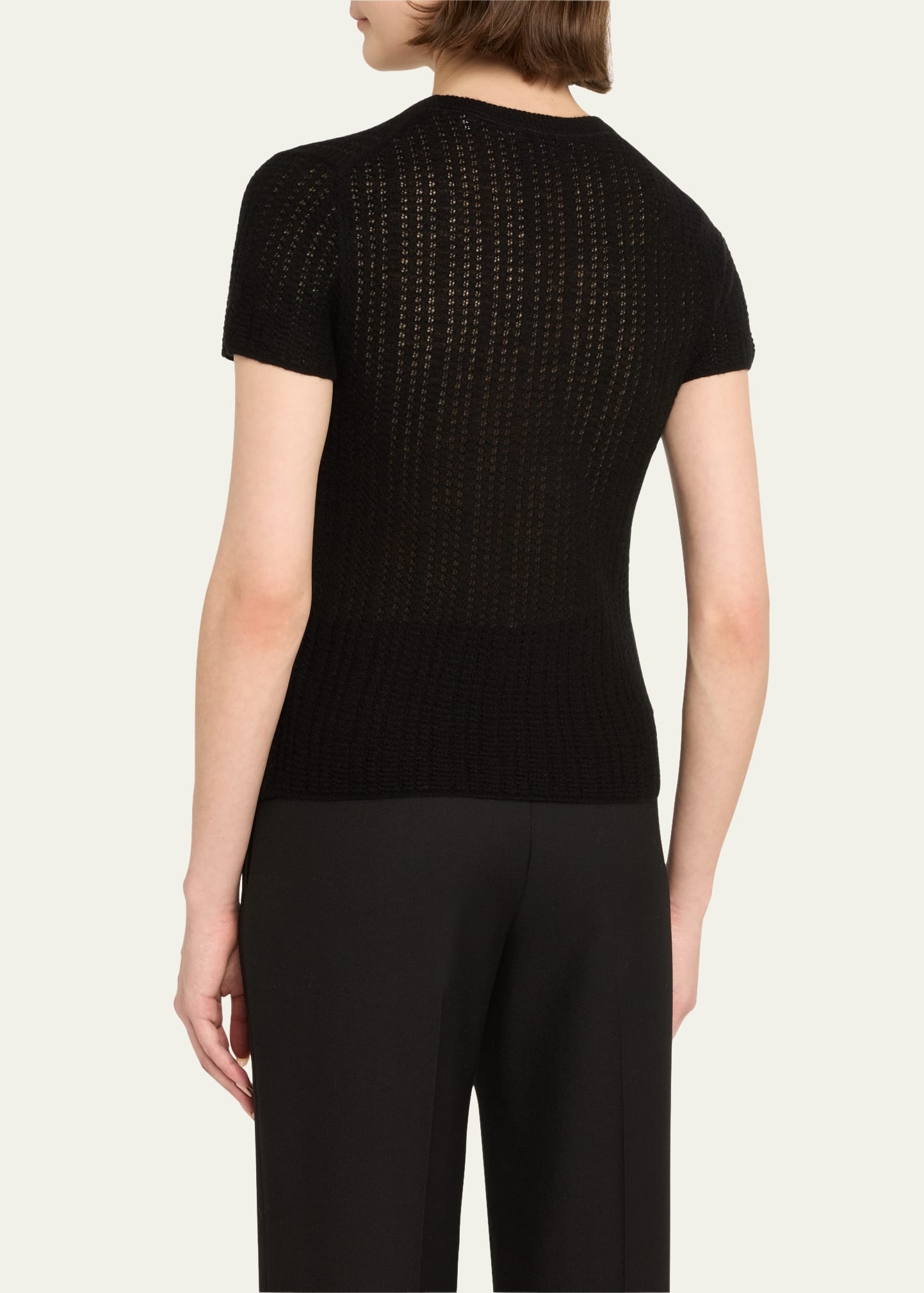 Crewneck Waffle-Knit Top - 3