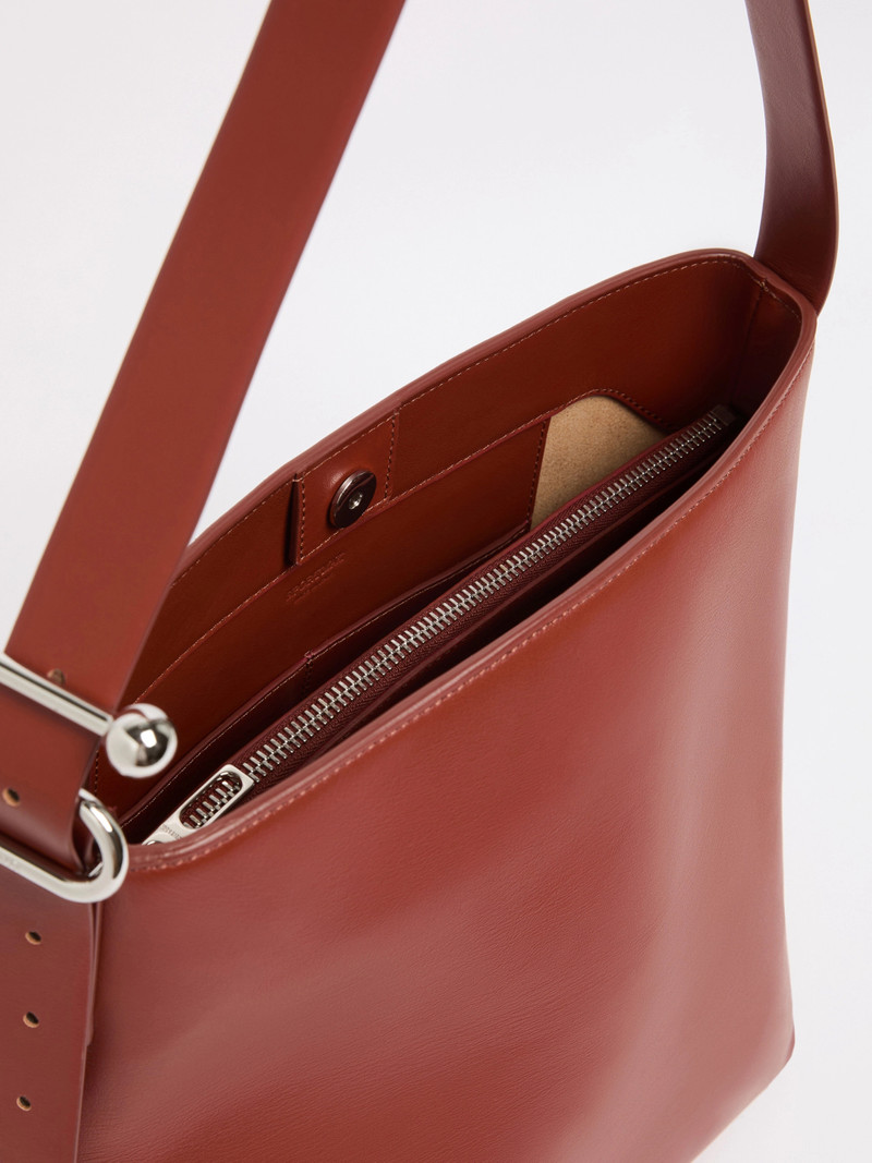 ROTONDO Leather S-buckle shopper bag - RUST 5