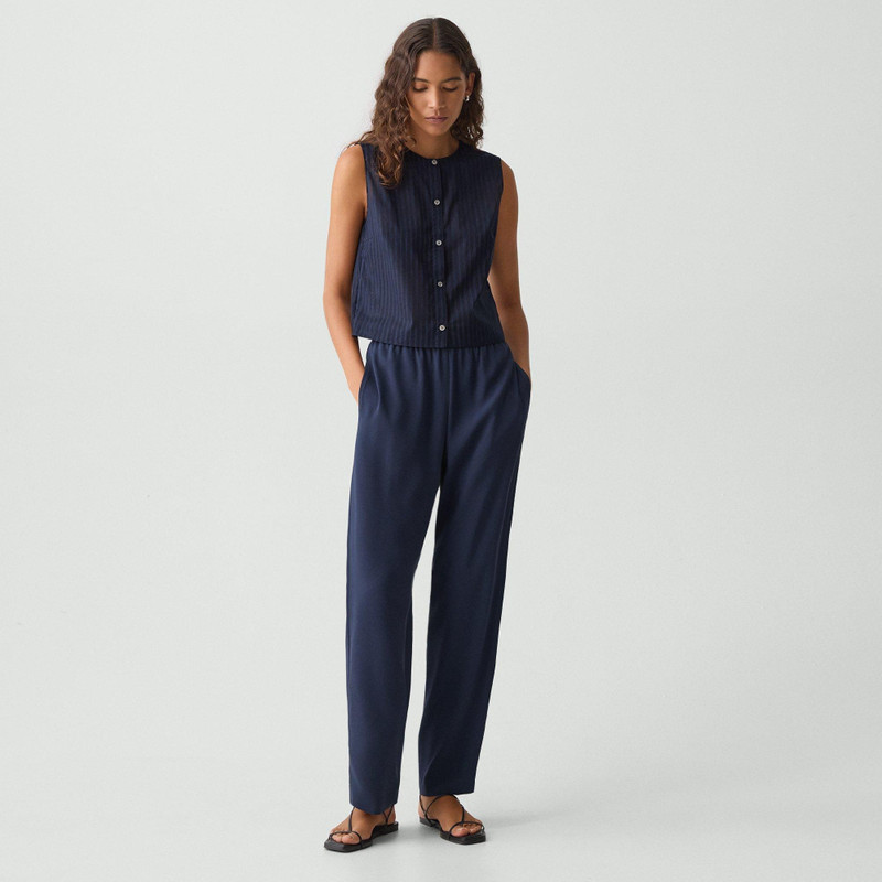 Theory Button-Up Shell Top in Linear Cotton outlook