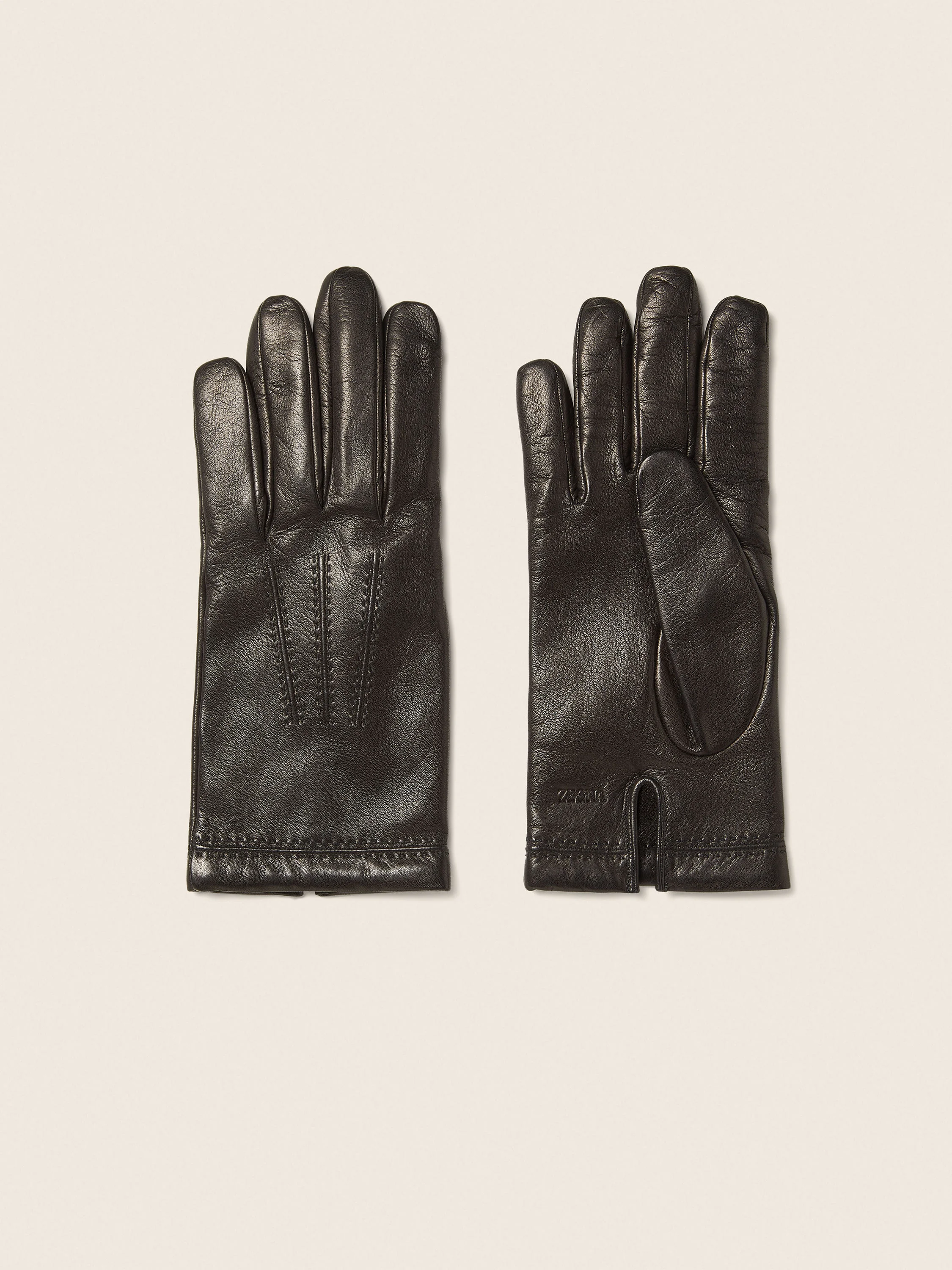 BLACK LEATHER GLOVES - 1