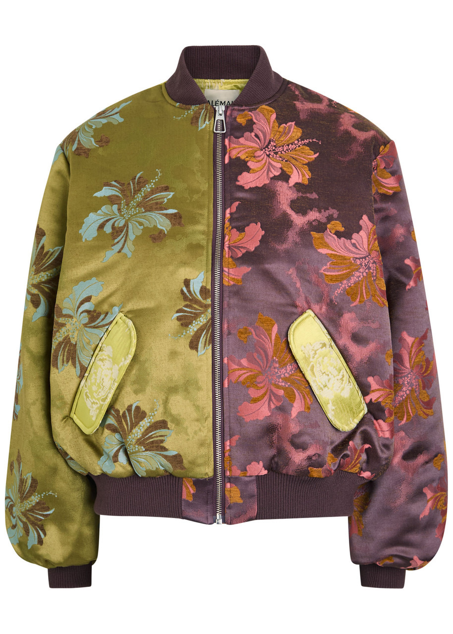 Alemais Adriana Quilted Floral-jacquard Bomber Jacket - 1
