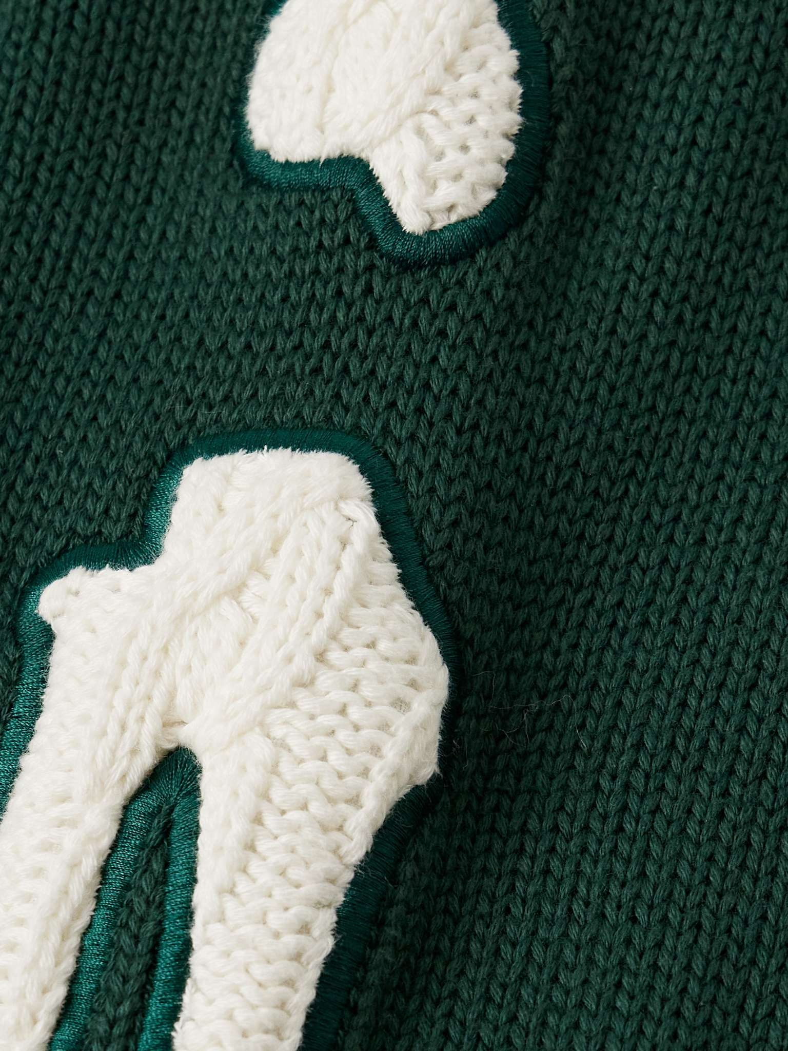 Bones Logo-Embroidered Appliquéd Cotton Cardigan - 5