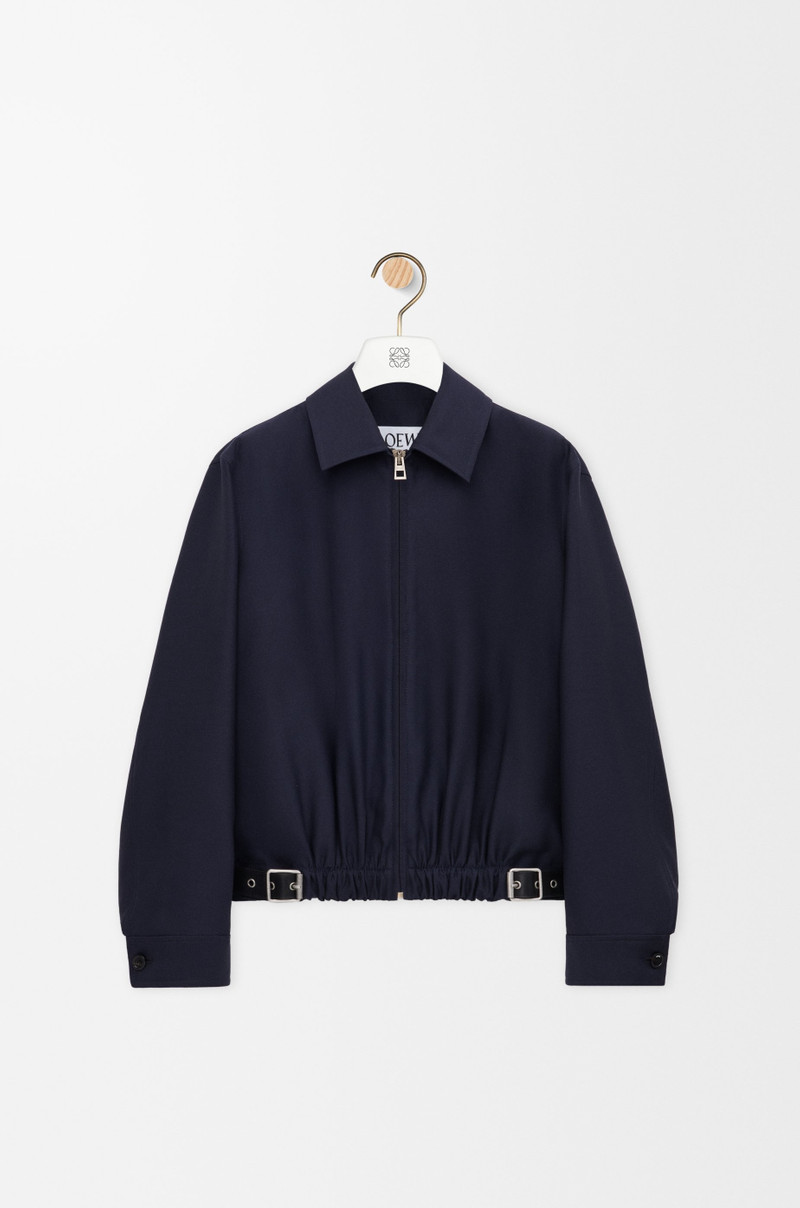 Belted jacket in wool and silk 1