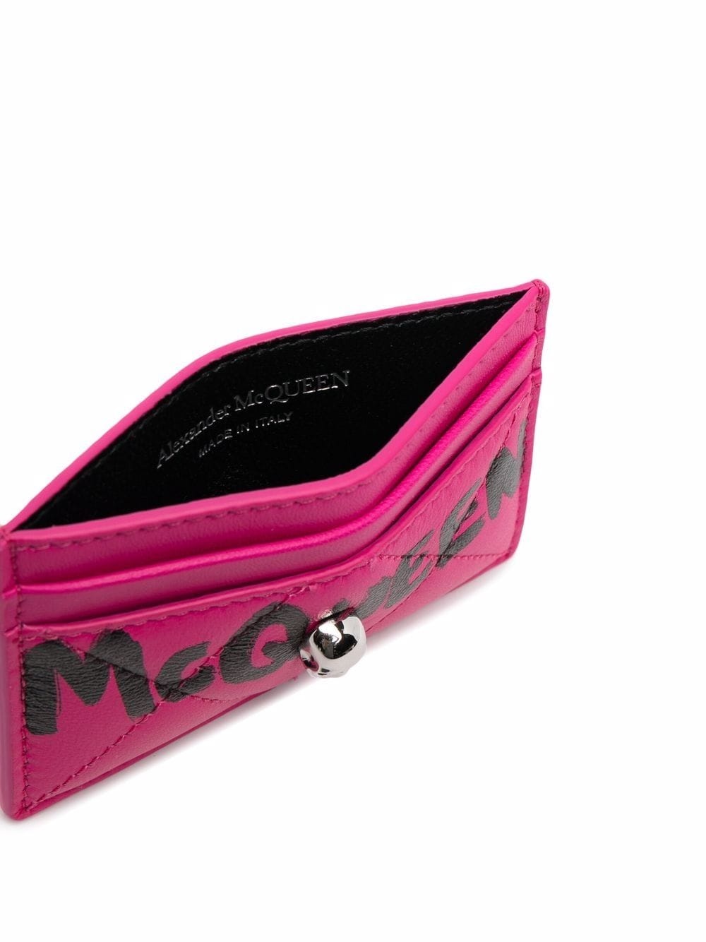 graffiti-print leather cardholder - 3