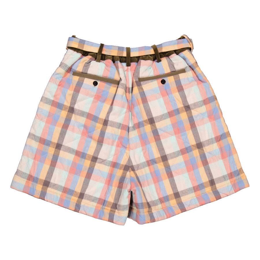 Sacai Men's Multi Plaid Quilted Shorts - 6
