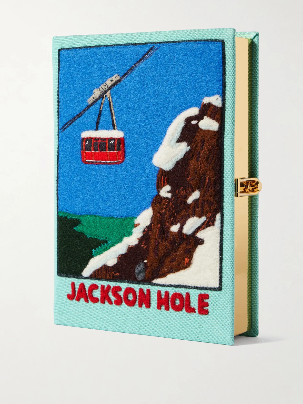 Jackson Hole Embroidered Appliquéd Canvas Clutch - 1