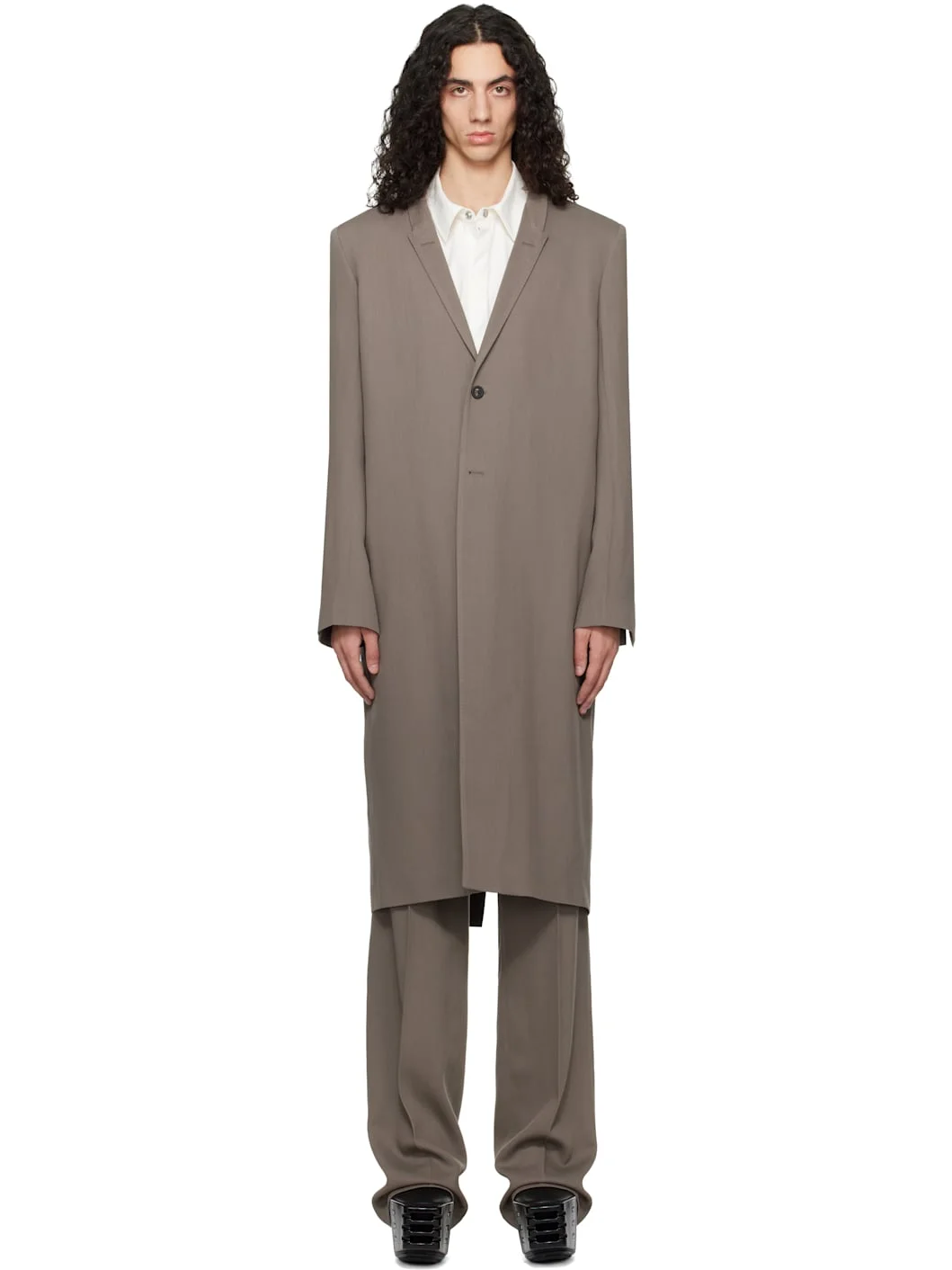 Gray Temple Twisted Wool Concordian Coat - 1