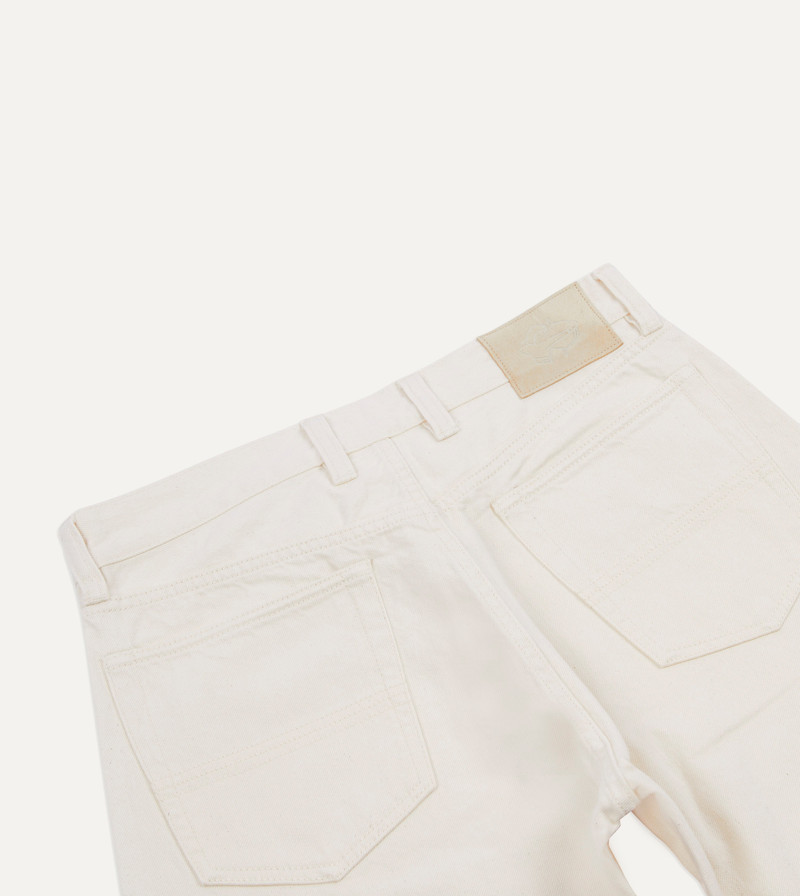 Ecru 12.7oz Selvedge Denim Tonal Stitch Five-Pocket Jeans 5