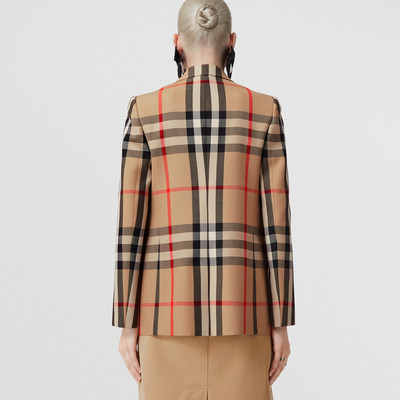 Burberry Check Wool Cotton Jacquard Tailored Jacket outlook