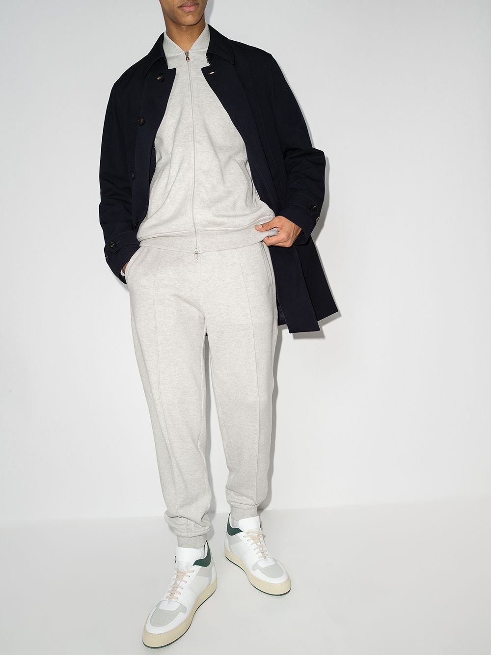 drawstring-waist tapered track pants - 5