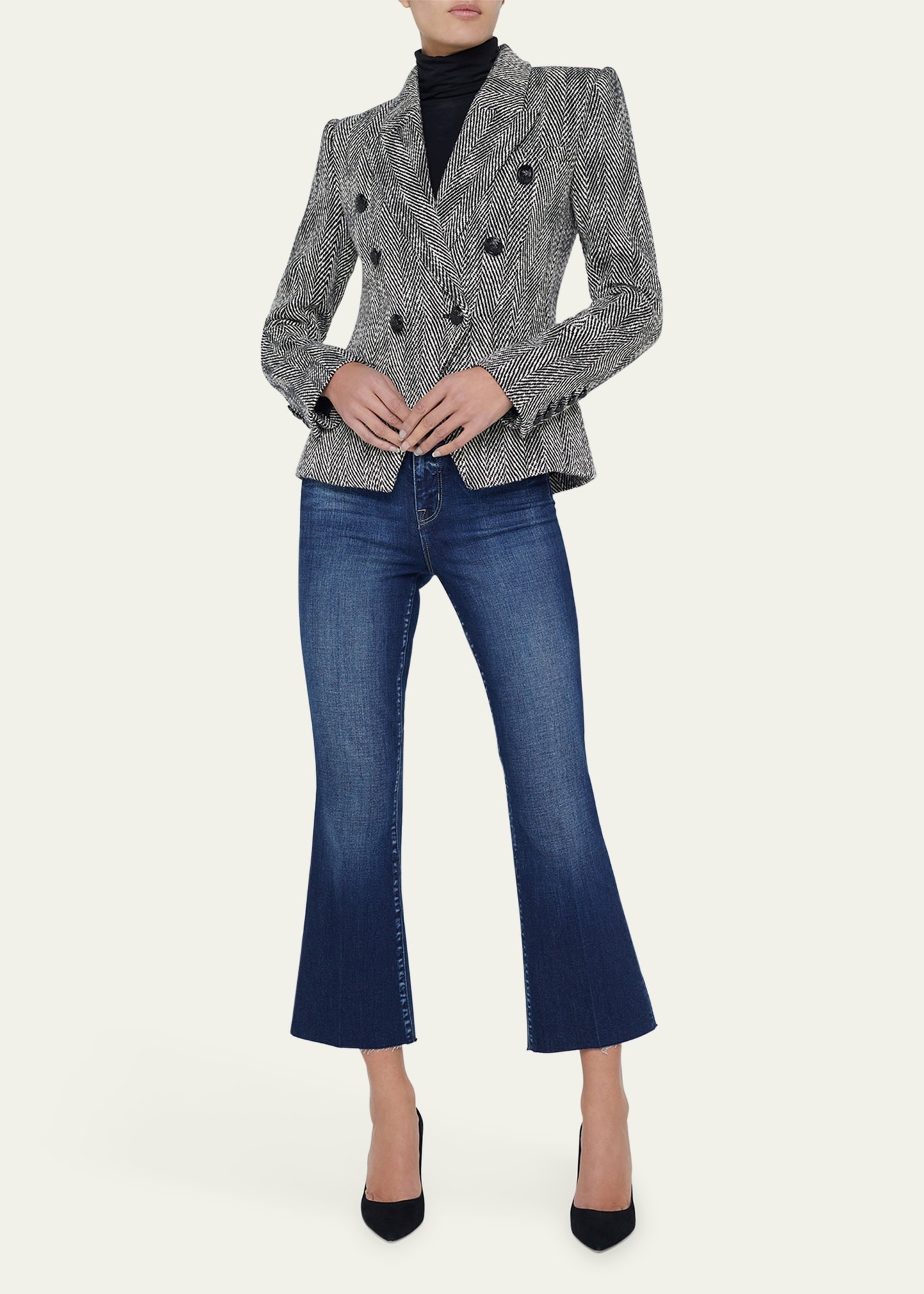 Marie Herringbone Double-Breasted Blazer - 2