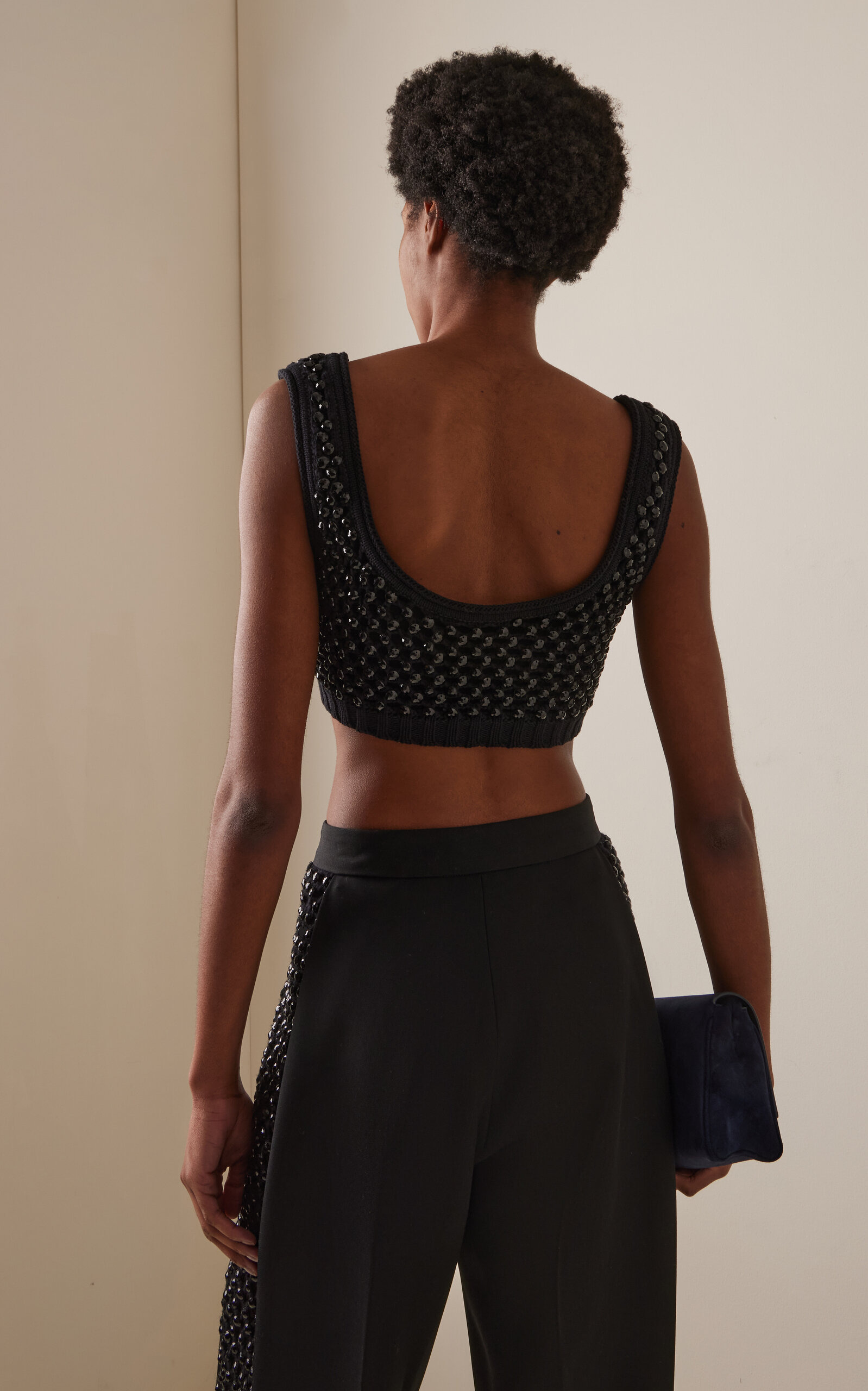 Lady Crystal-Embellished Knit Bralette black - 4