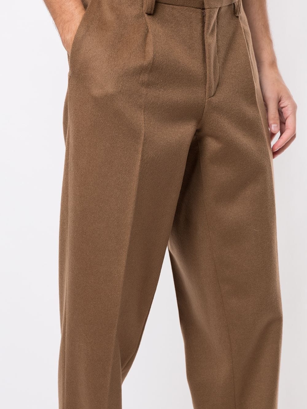 fine knit pleated detail trousers - 5