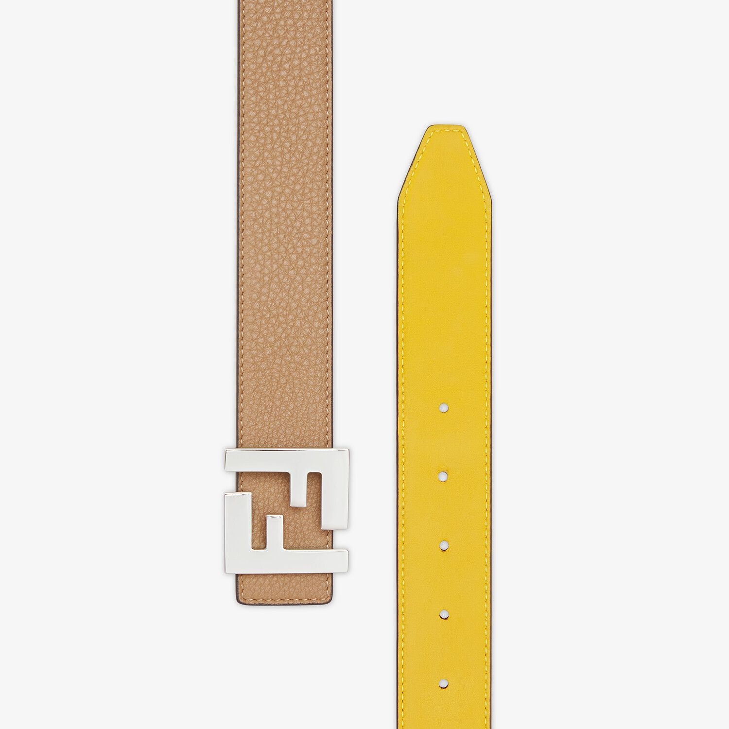 Beige leather belt - 2