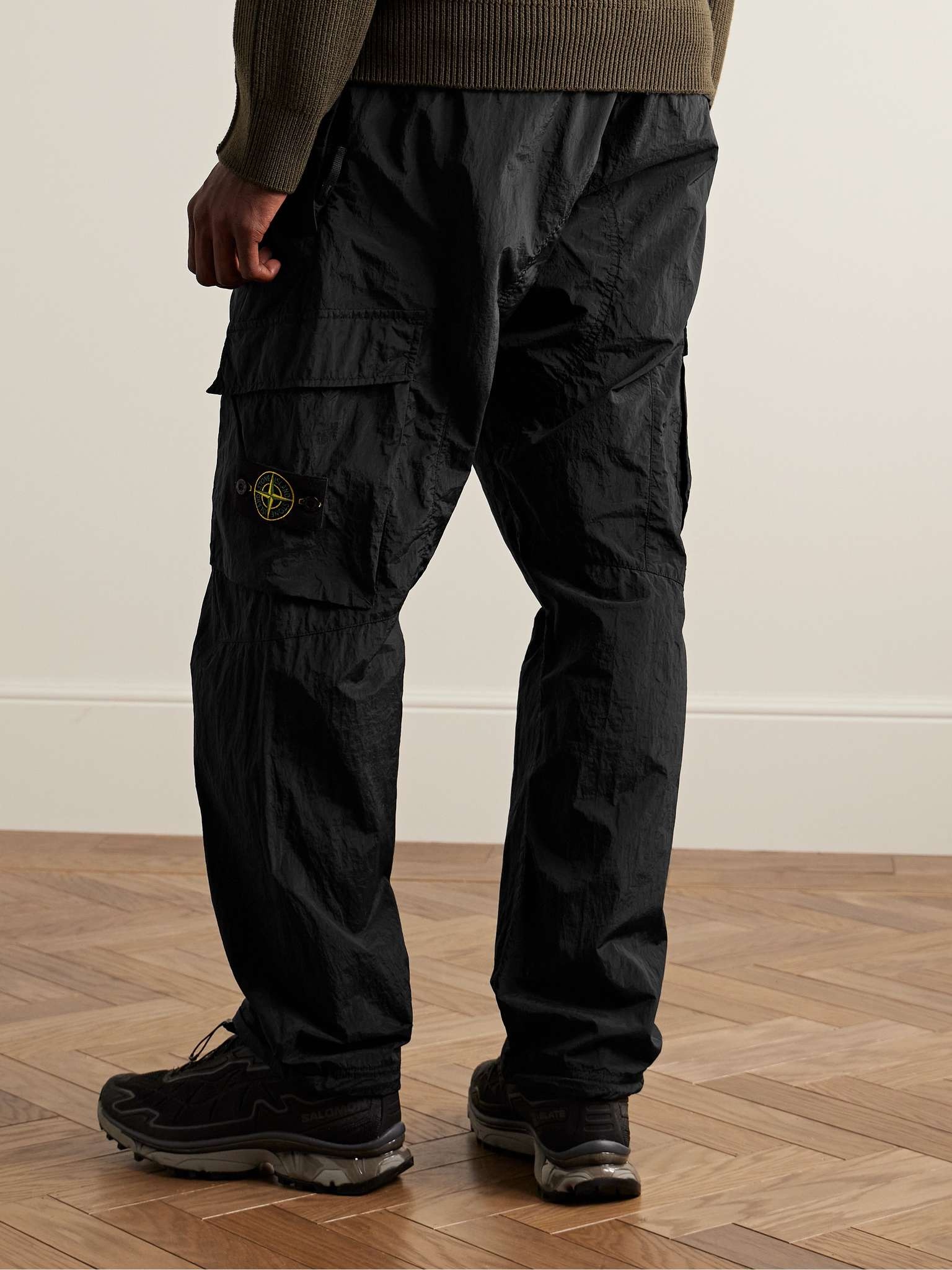 STONE ISLAND Straight-Leg Logo-Appliquéd Nylon Metal Cargo Shorts