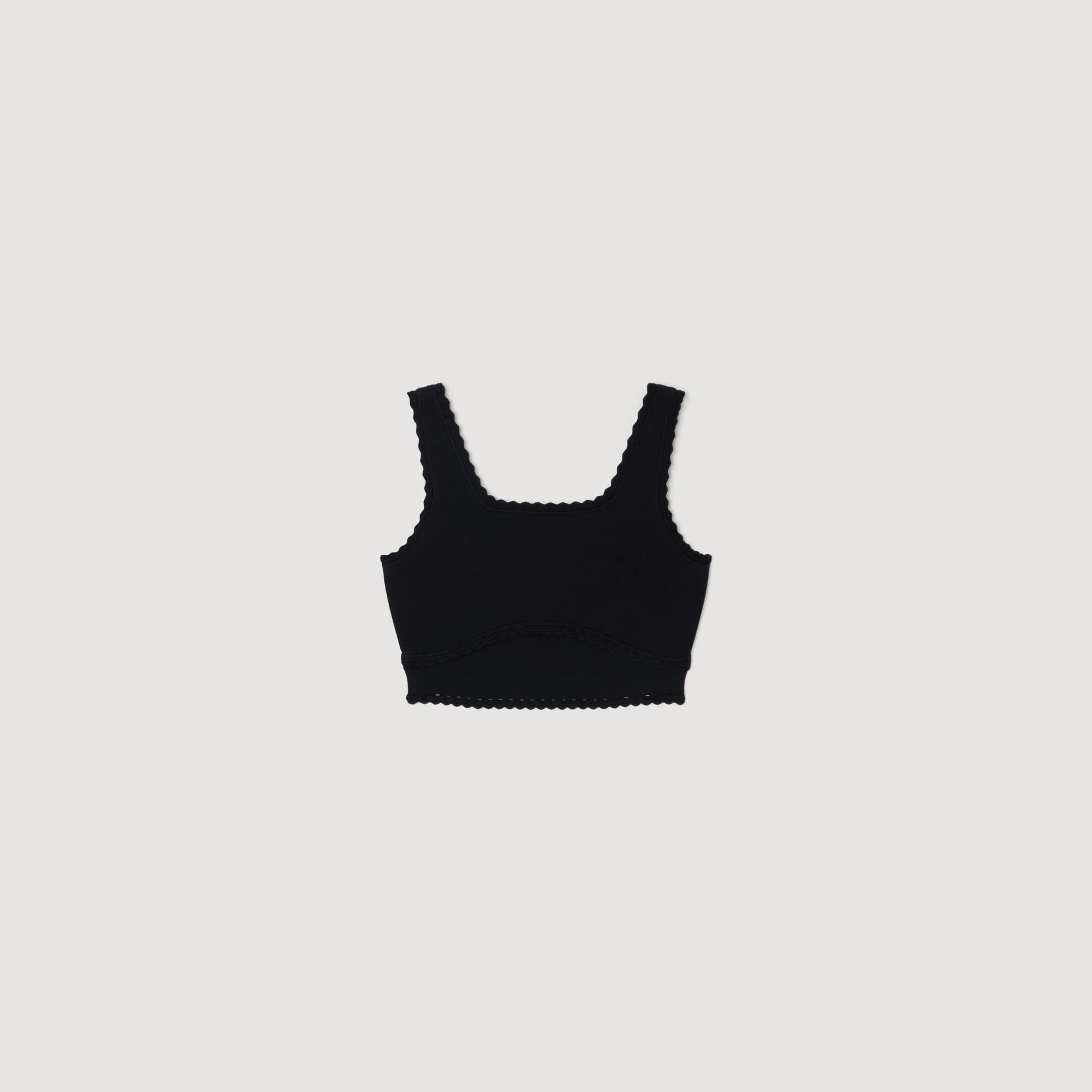 CROPPED DECORATIVE KNIT TOP - 1