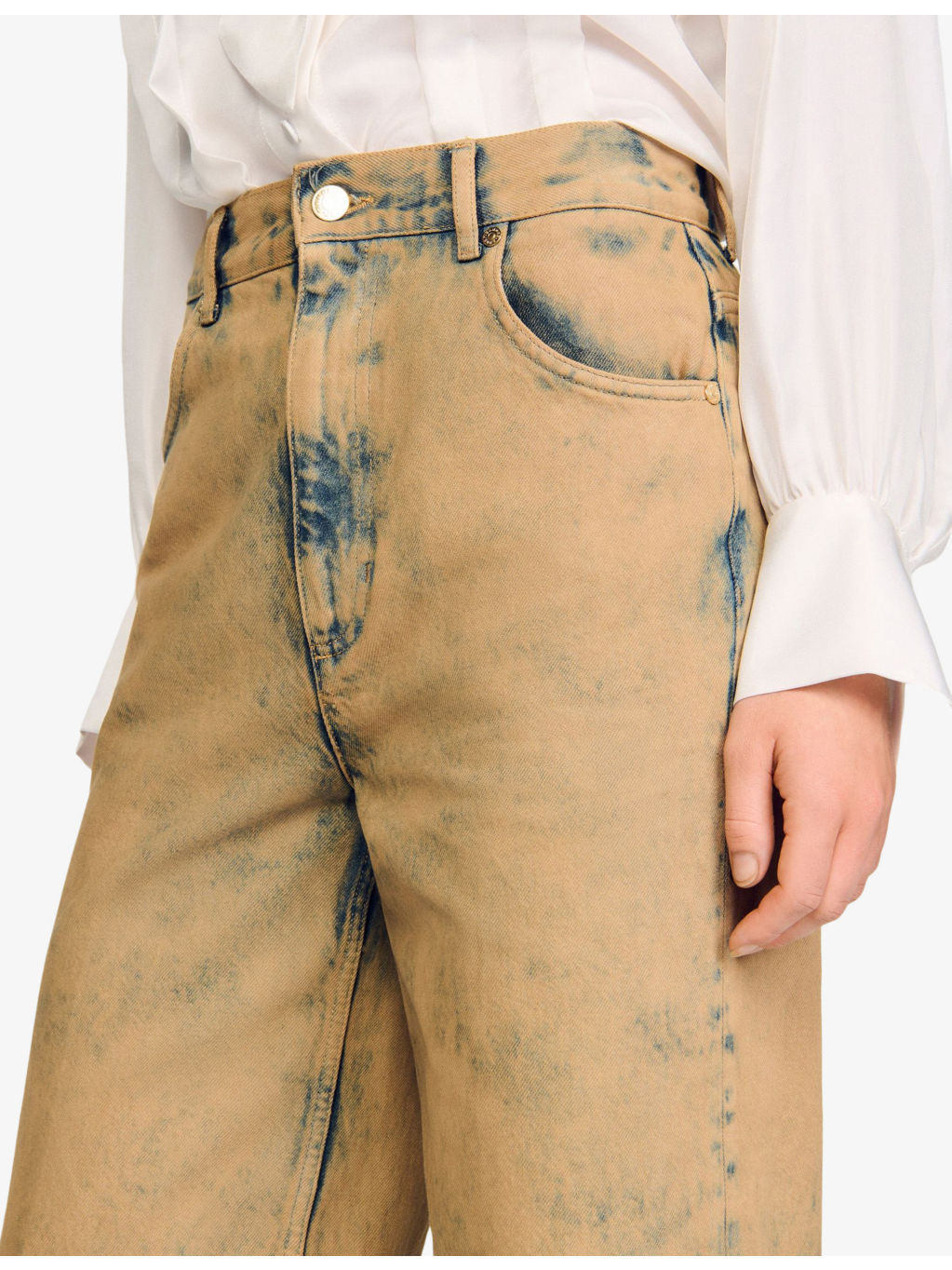 Wide-Leg Faded-Wash Denim Jeans - 5