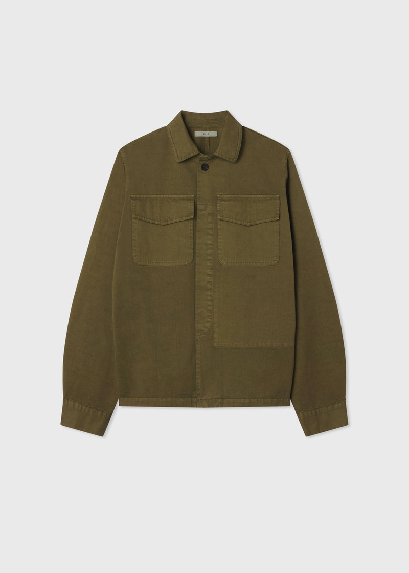 Garment Dyed Shirt Jacket in Cotton 1