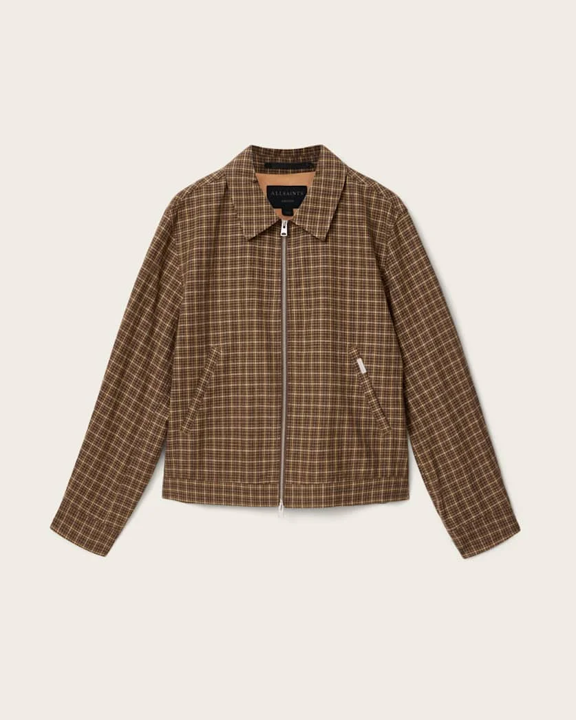 LAKESHAW RELAXED FIT LINEN BLEND CHECK JACKET - 1