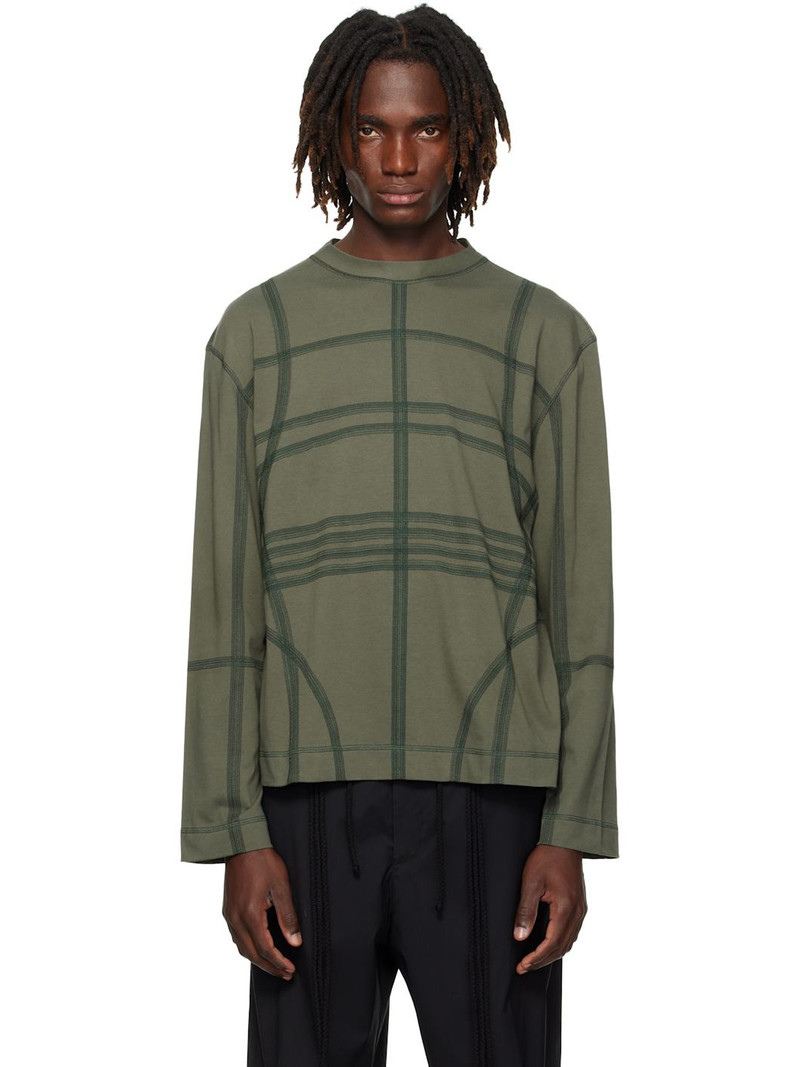 Khaki Flatlock Long Sleeve T-shirt 1