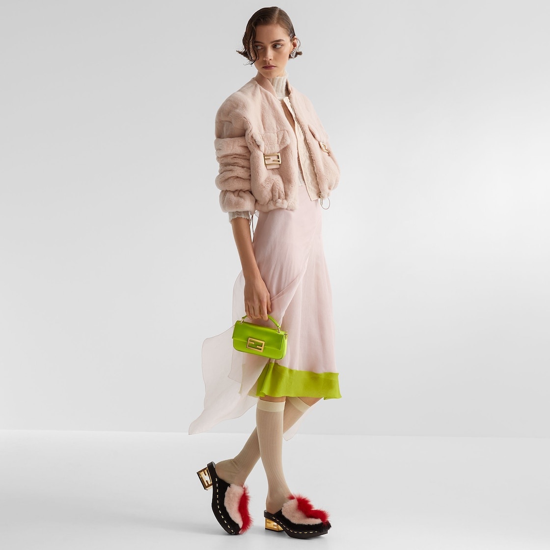 Pink mink bomber jacket - 4