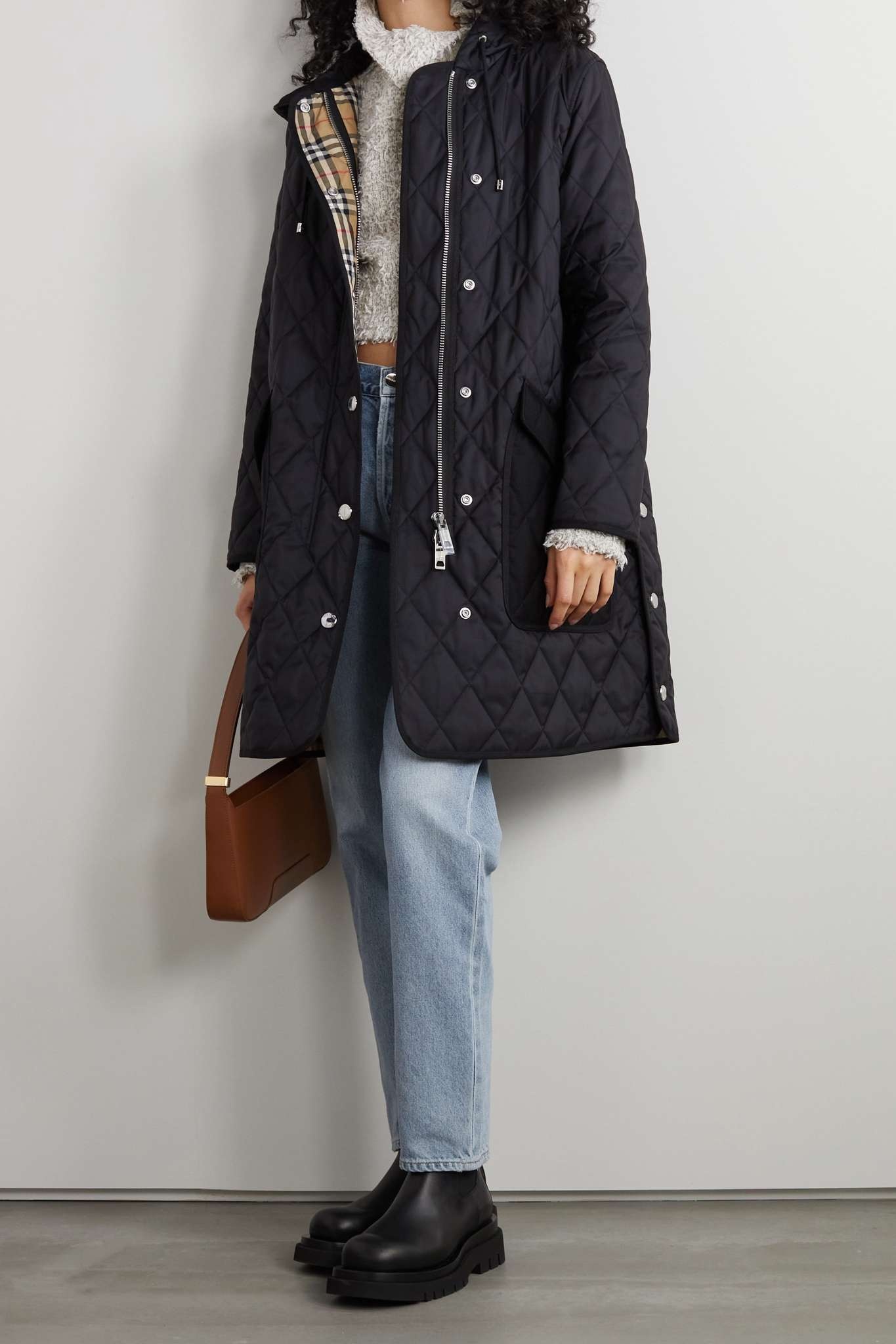 Hooded quilted padded shell coat - 2