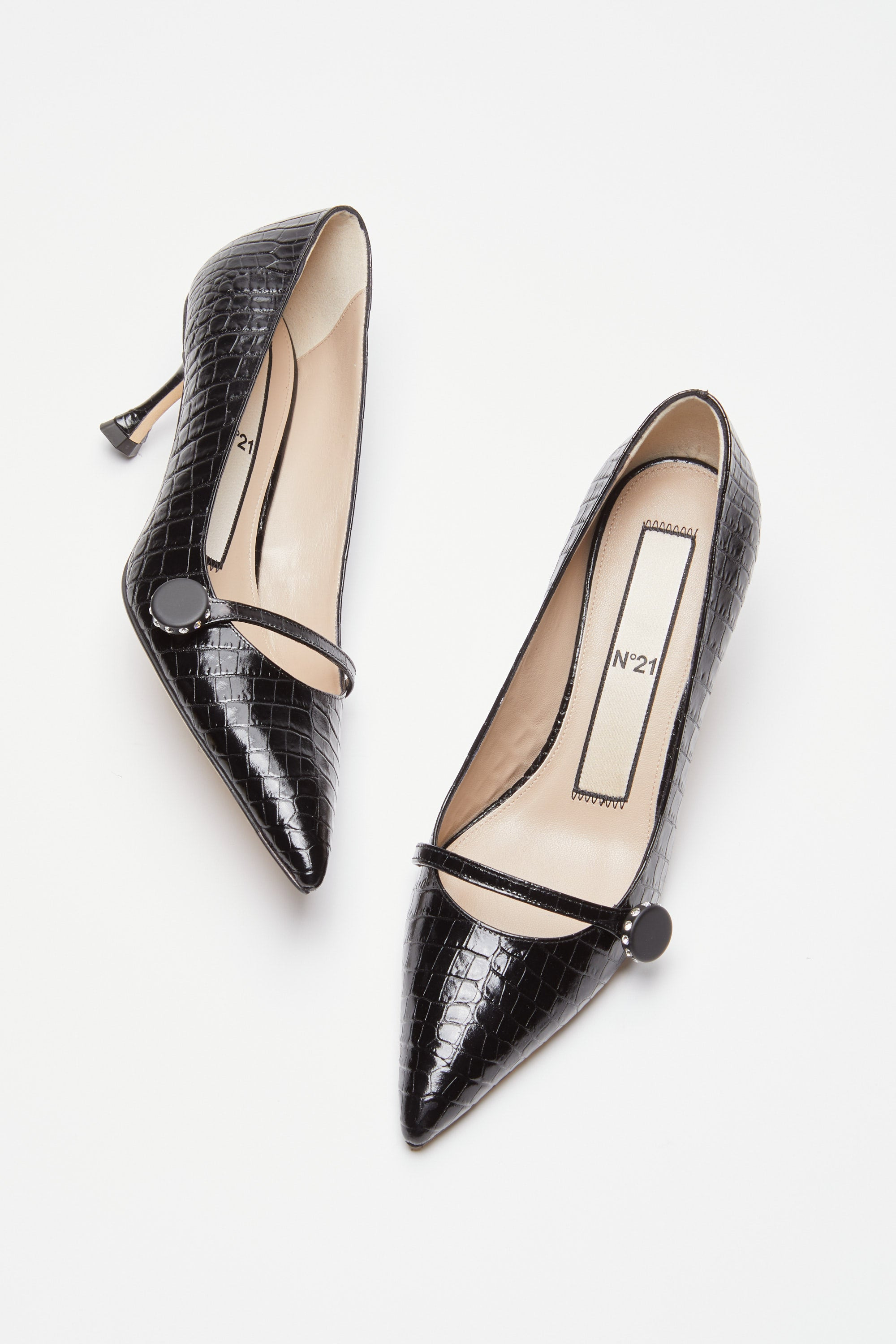 CROC PRINT POINTED PUMPS - 5
