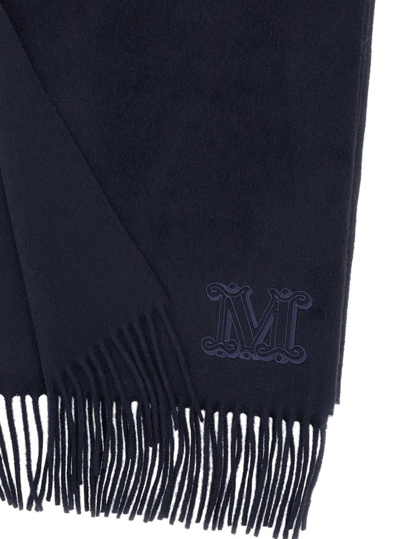 Max Mara monogram-embroidered fringed scarf outlook