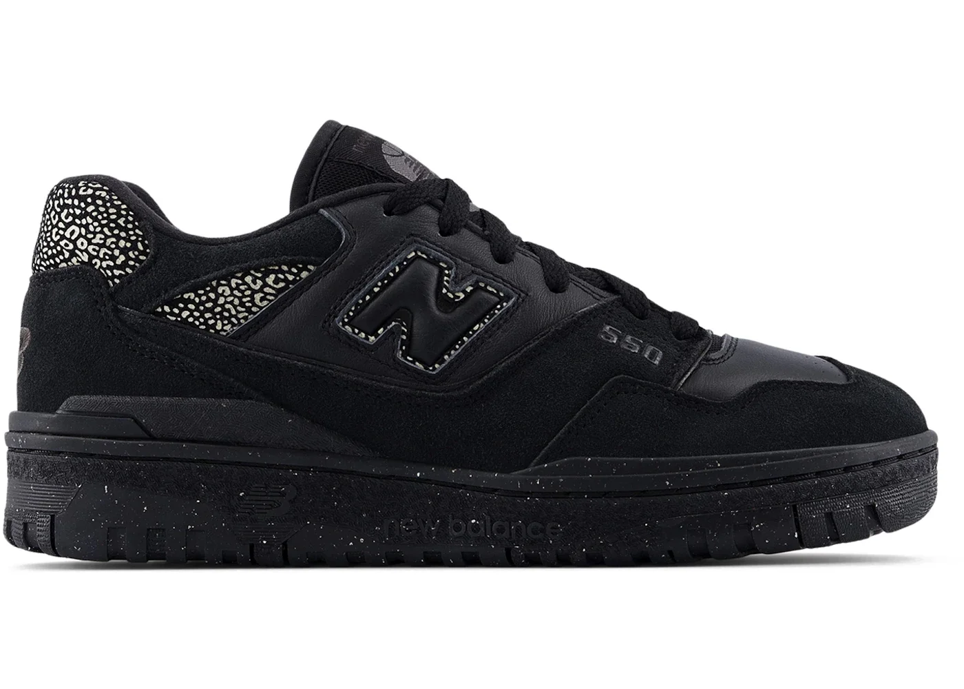 New Balance 550 Black White Leopard (Women's) - 1