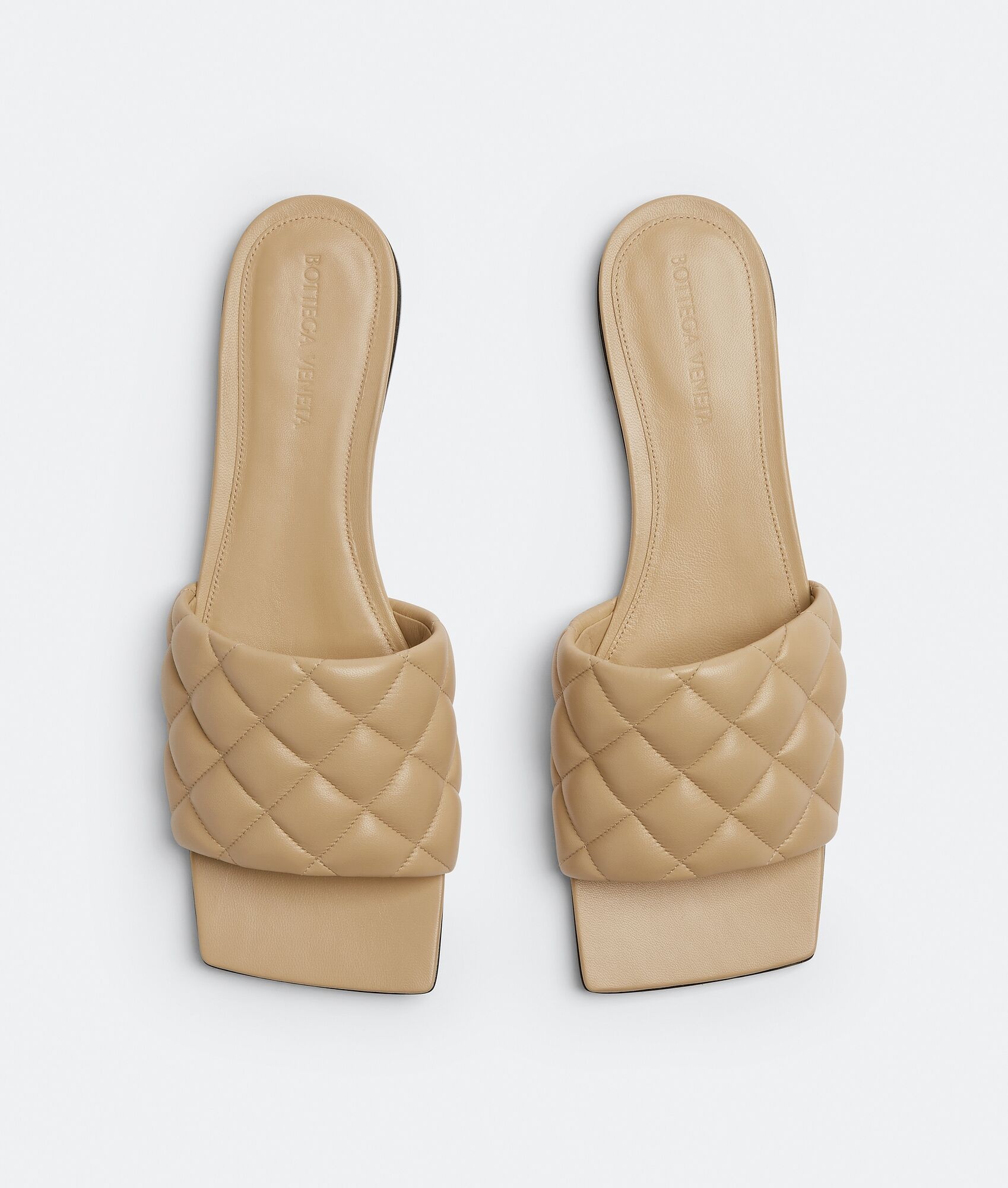 Bottega Veneta AMY EMBOSSED LEATHER SLIDE SANDALS