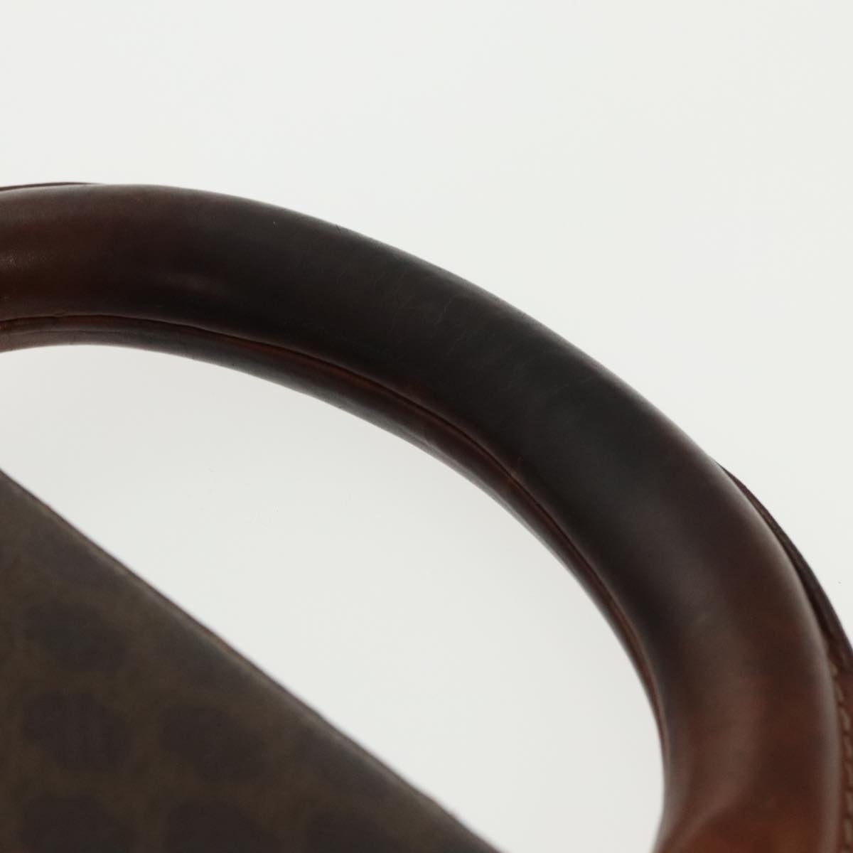 CELINE Macadam Canvas Hand Bag Pvc Leather Brown Gold - 8
