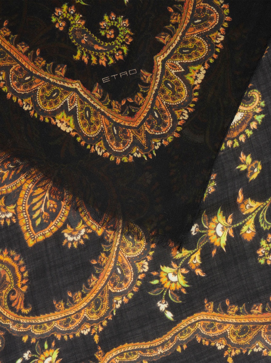 CASHMERE SCARF WITH ORNAMENTAL PRINT - 3