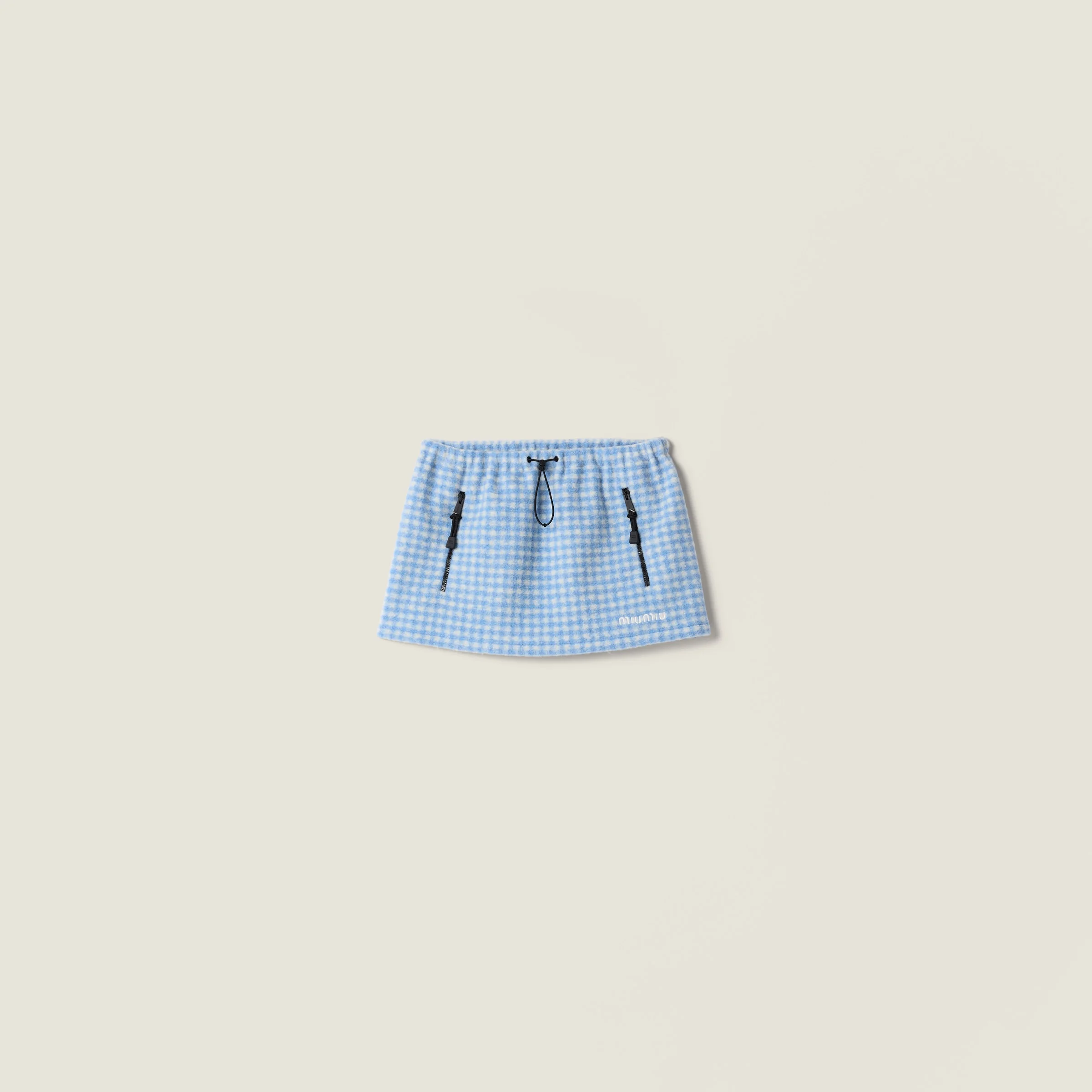 Vichy fleece miniskirt - 1