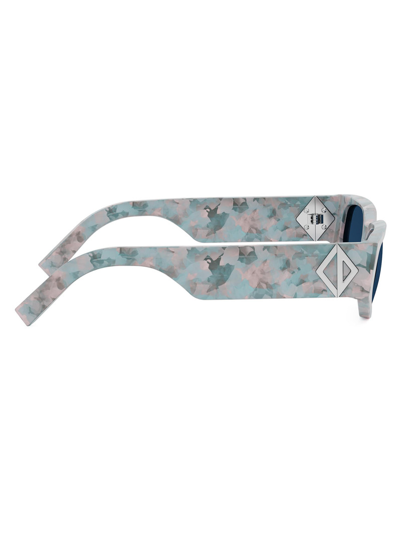 Men's CD Diamond S7I Geometric Sunglasses - Pale Blue Havana Bright Blue 7