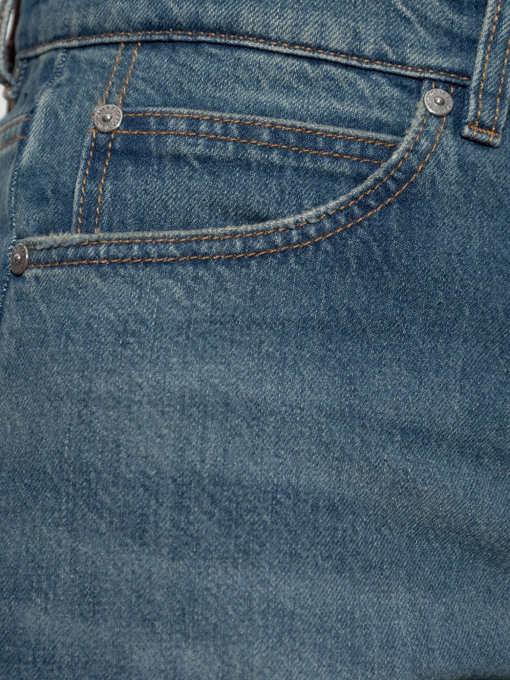 washed straight-leg jeans - 5