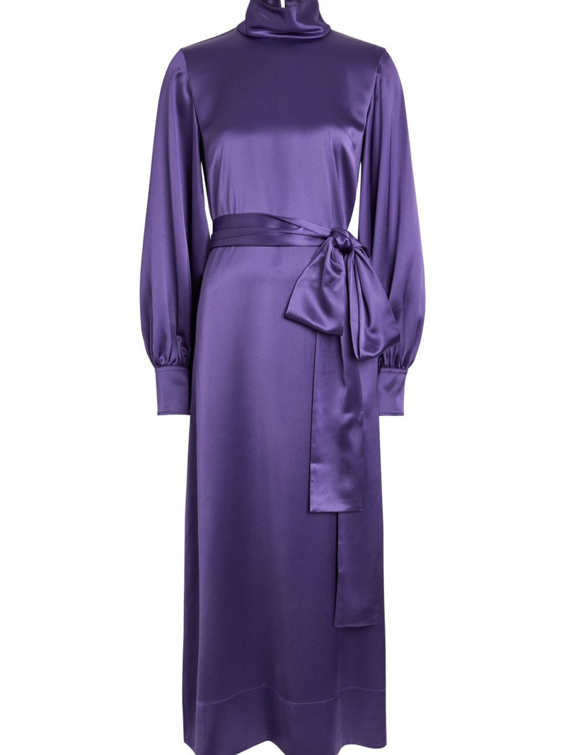 JOSEPH Cels belted satin midi dress outlook