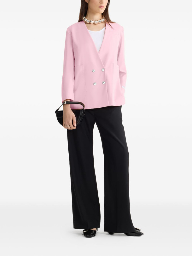 PATOU double-breasted collarless blazer outlook