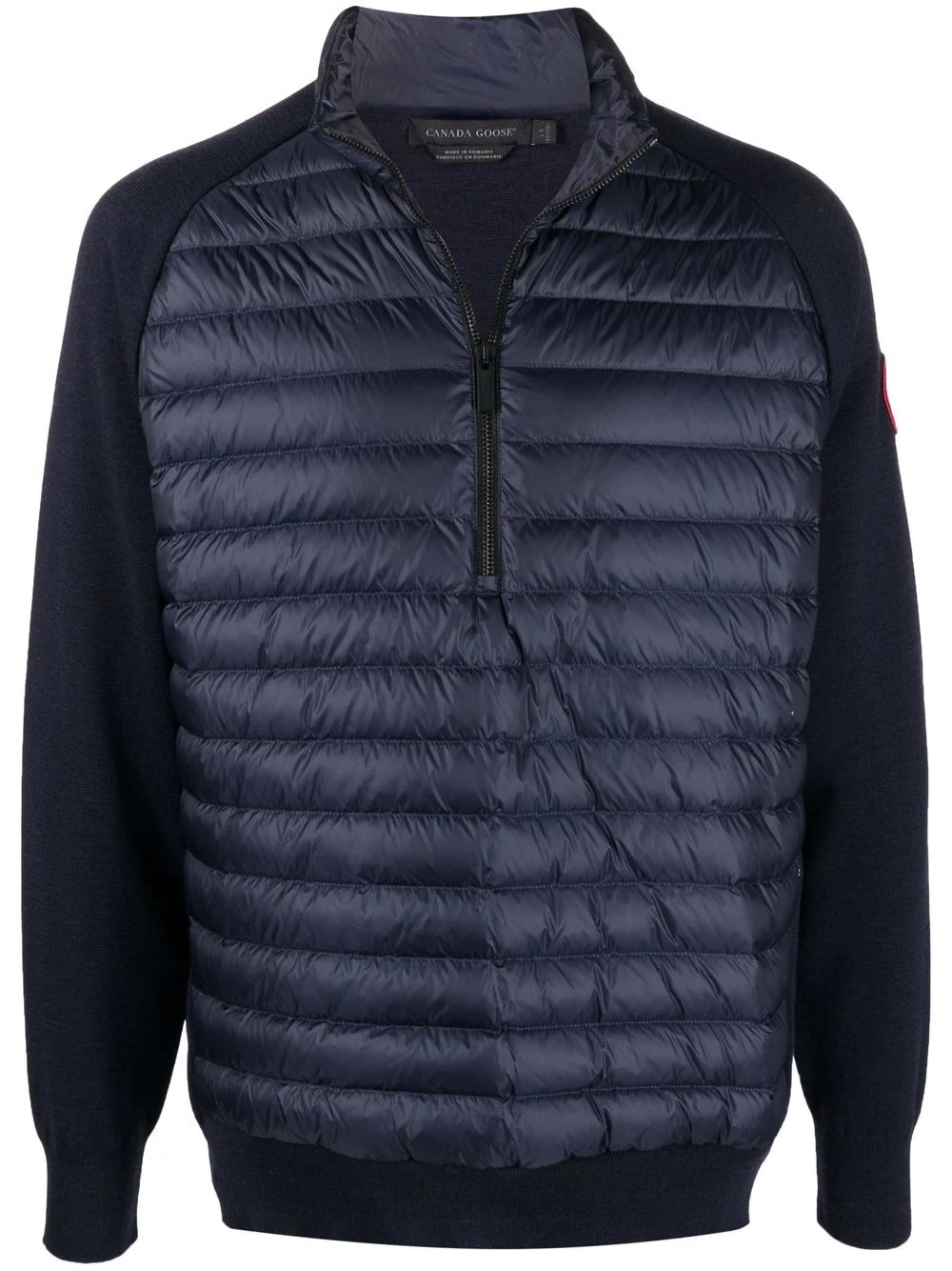 quilted panel half-zip jumper - 1