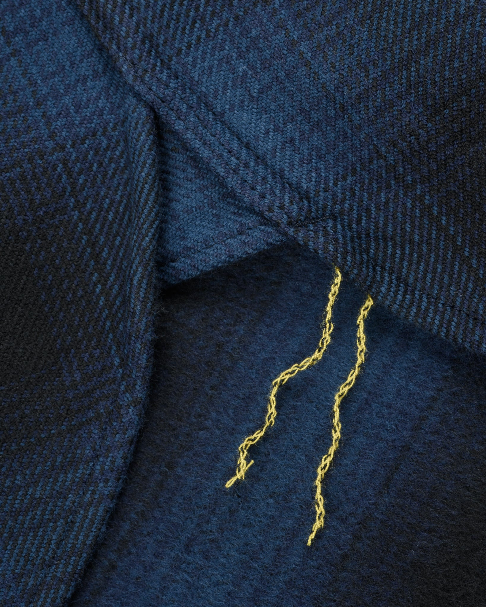 IHSH-265-NAV Ultra Heavy Flannel Ombré Check Work Shirt - Navy/Black - 13