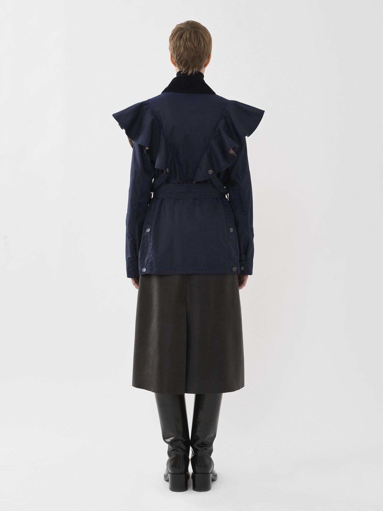 BARBOUR FOR CHLOÉ "DUSTYN" RUFFLED JACKET - 4