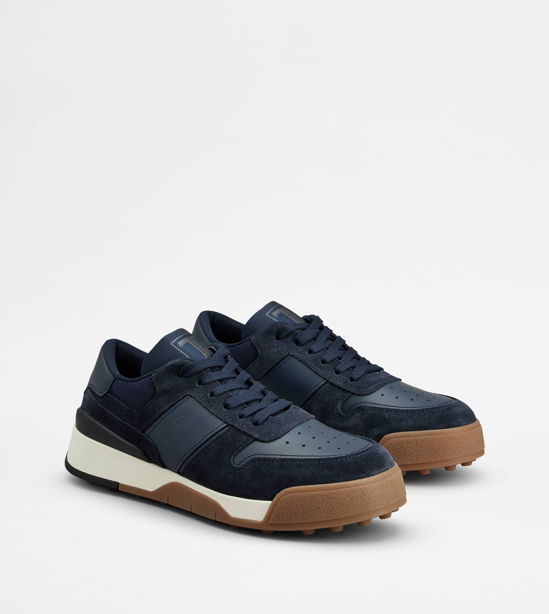 TOD'S SNEAKERS IN SUEDE AND SMOOTH LEATHER - BLUE - 4