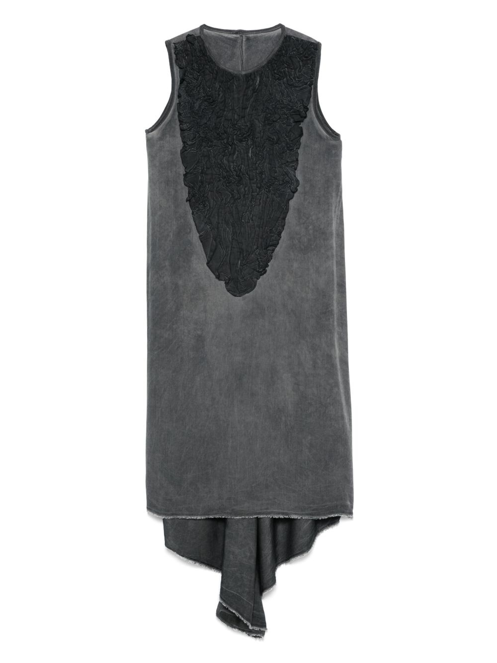 leather-trim midi dress - 1