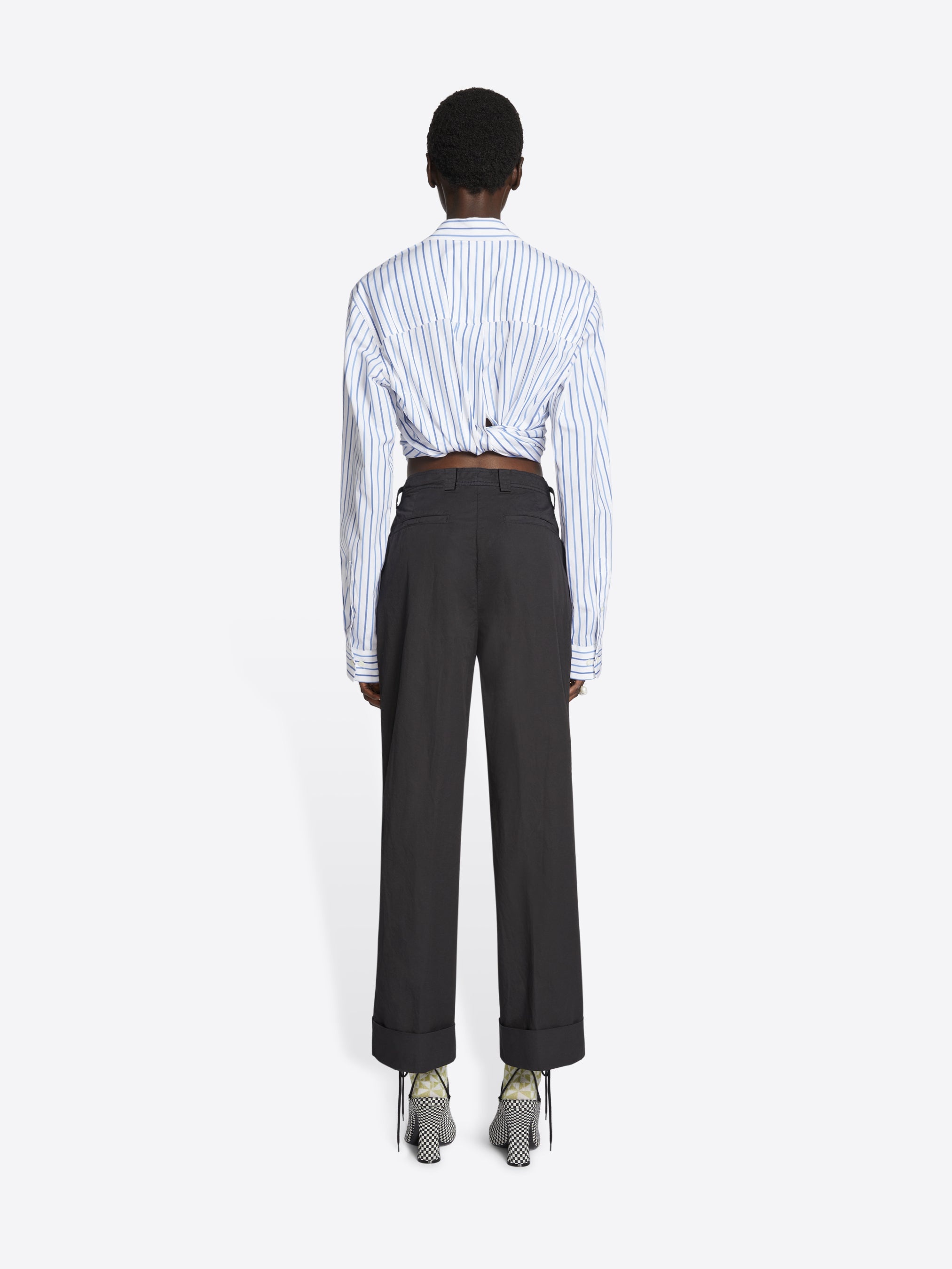 CUFFED COTTON PANTS - 4