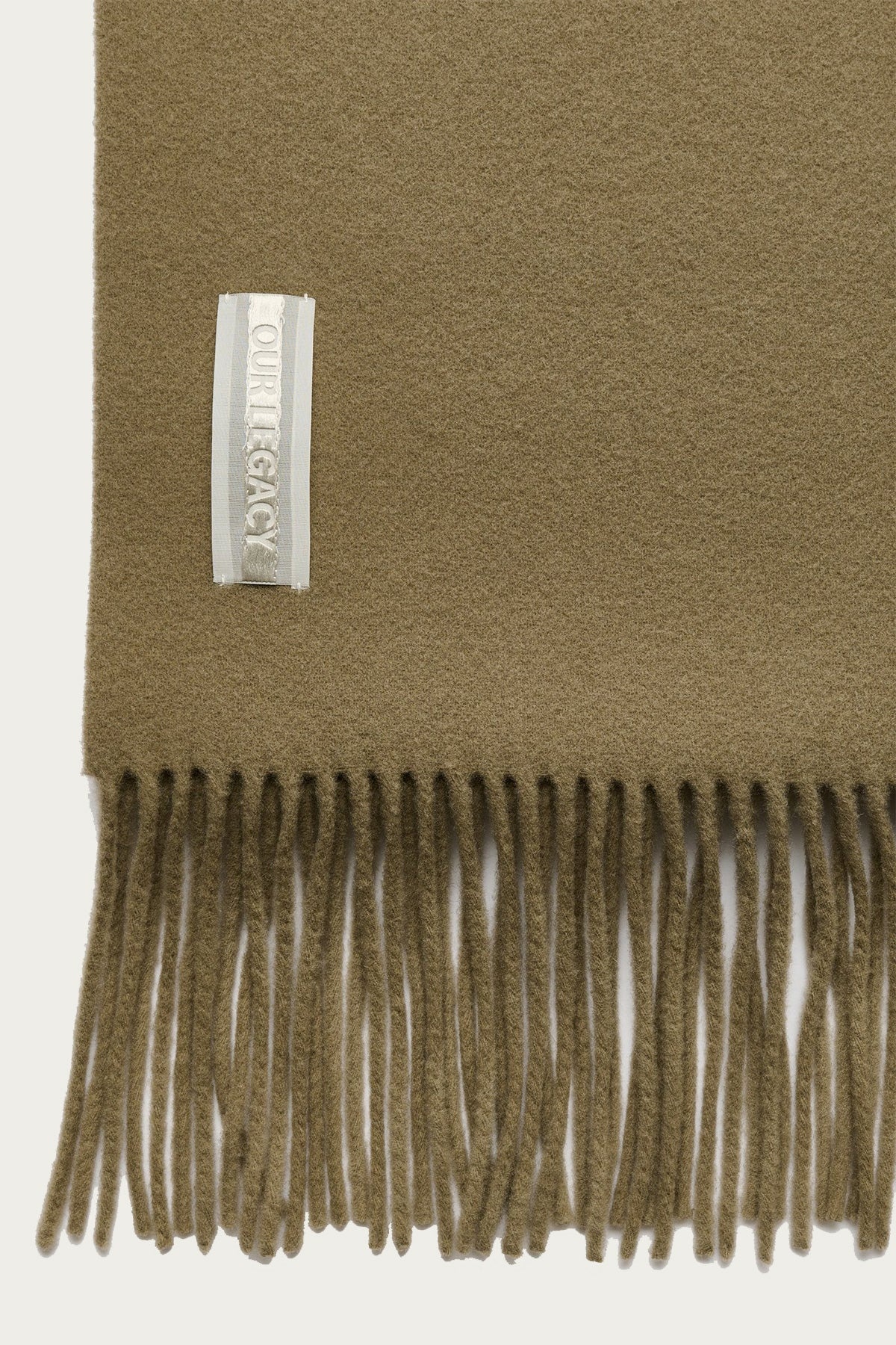 Estate Scarf - Olive Double Wool - 2