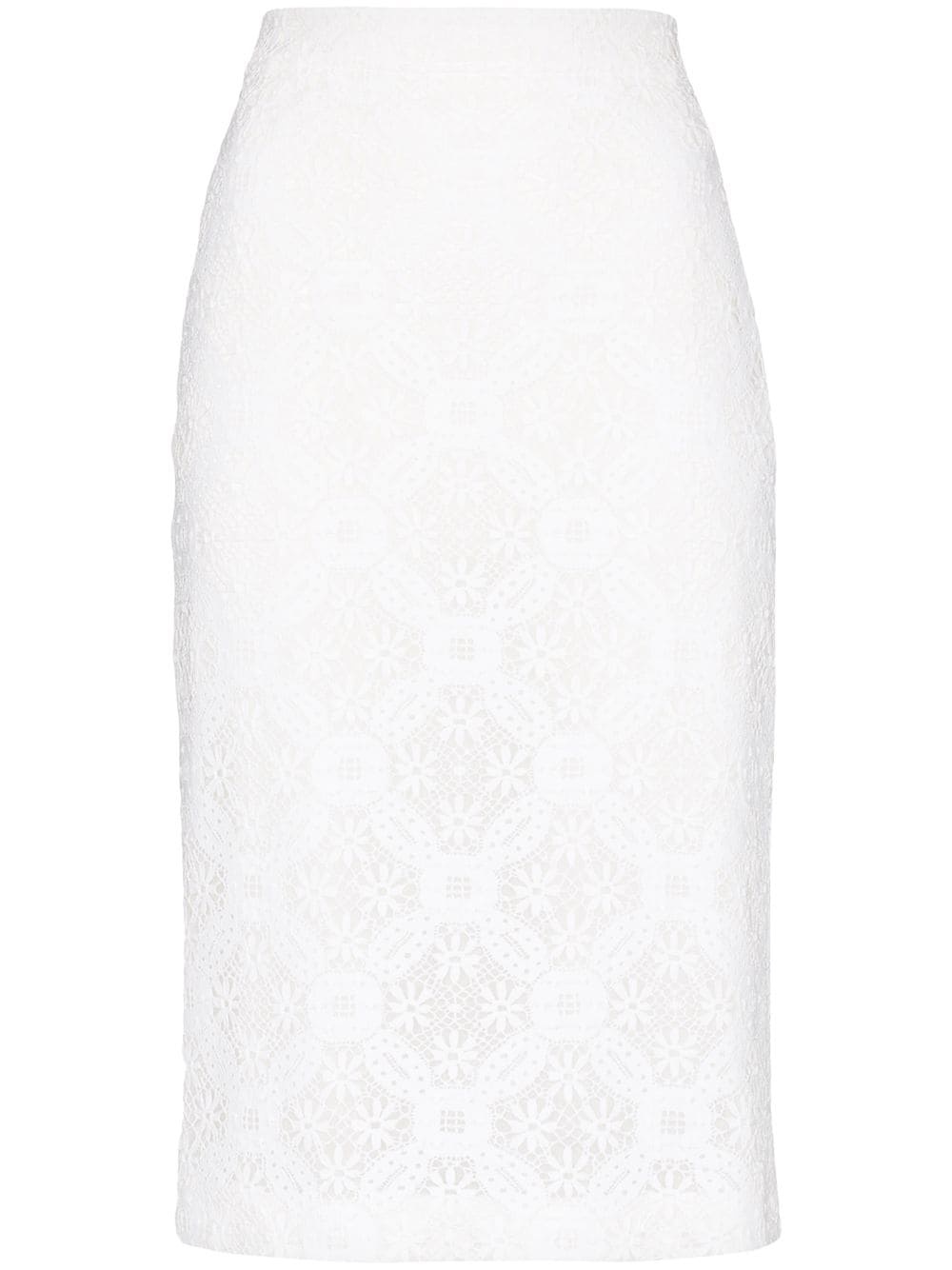 high-waist lace pencil skirt - 1